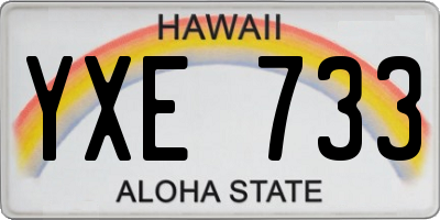 HI license plate YXE733