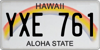 HI license plate YXE761