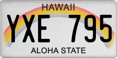 HI license plate YXE795