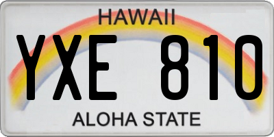 HI license plate YXE810