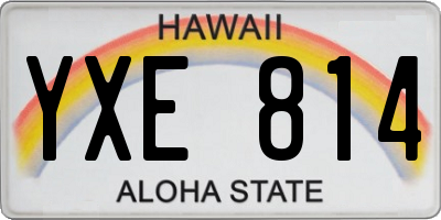 HI license plate YXE814