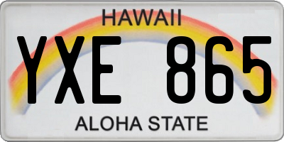 HI license plate YXE865