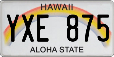 HI license plate YXE875