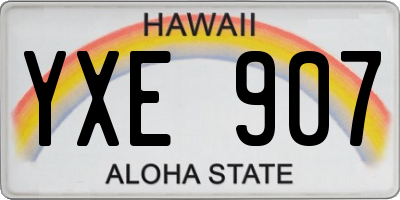 HI license plate YXE907