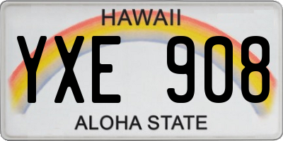 HI license plate YXE908
