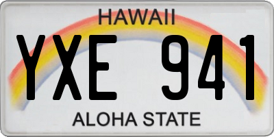 HI license plate YXE941