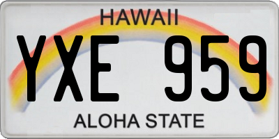 HI license plate YXE959