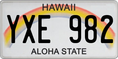 HI license plate YXE982