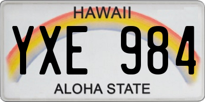 HI license plate YXE984