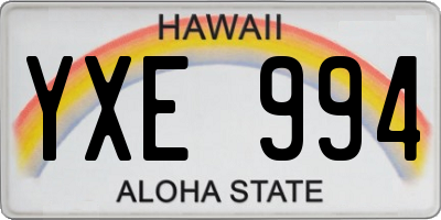 HI license plate YXE994