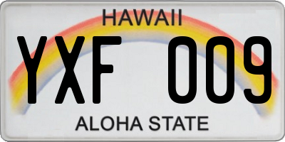 HI license plate YXF009