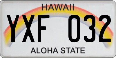 HI license plate YXF032