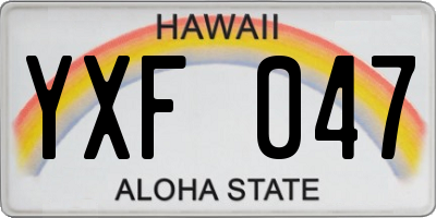 HI license plate YXF047