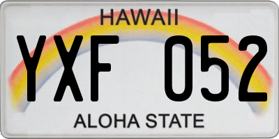 HI license plate YXF052