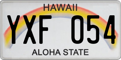 HI license plate YXF054