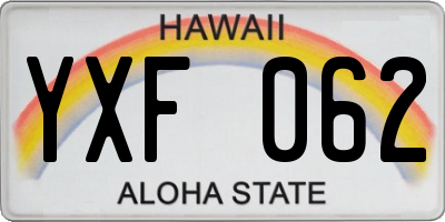 HI license plate YXF062