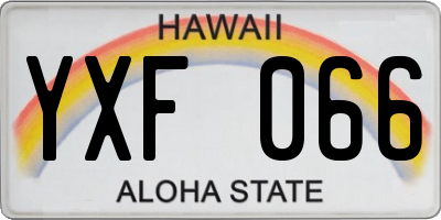 HI license plate YXF066