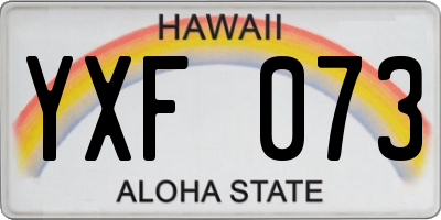 HI license plate YXF073