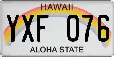 HI license plate YXF076