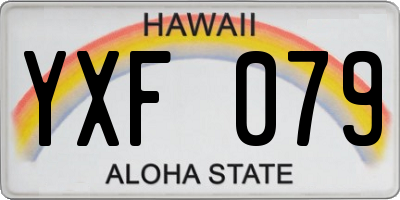 HI license plate YXF079