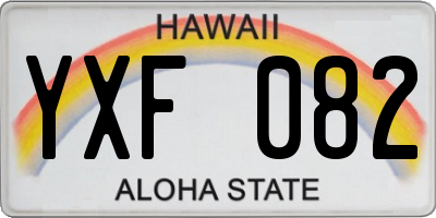 HI license plate YXF082