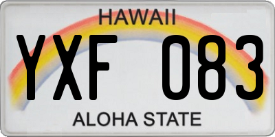 HI license plate YXF083