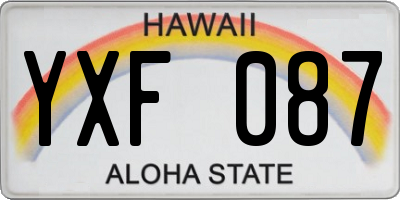 HI license plate YXF087