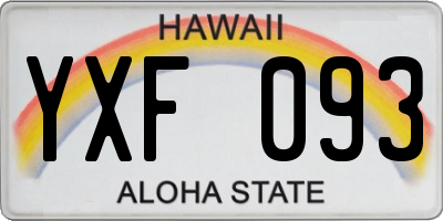 HI license plate YXF093