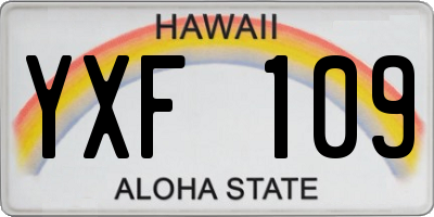 HI license plate YXF109
