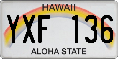 HI license plate YXF136