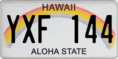 HI license plate YXF144