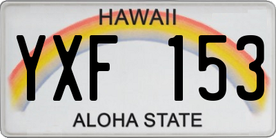 HI license plate YXF153