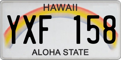 HI license plate YXF158