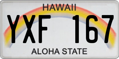 HI license plate YXF167