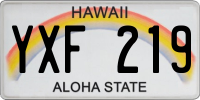 HI license plate YXF219