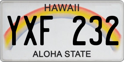 HI license plate YXF232