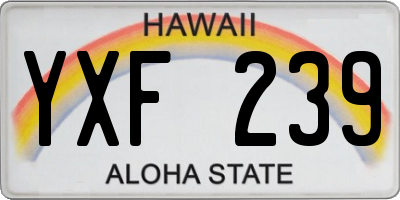 HI license plate YXF239