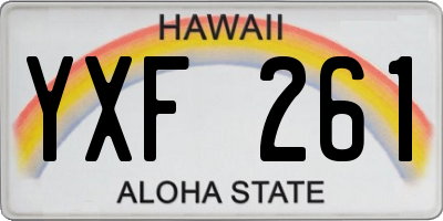 HI license plate YXF261