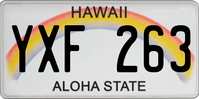 HI license plate YXF263