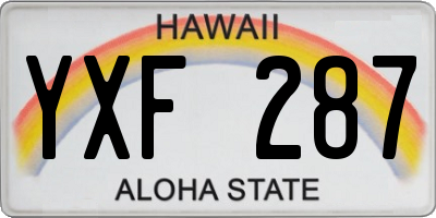HI license plate YXF287