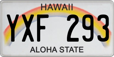 HI license plate YXF293
