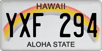 HI license plate YXF294