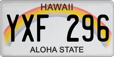 HI license plate YXF296