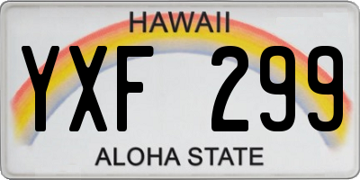 HI license plate YXF299
