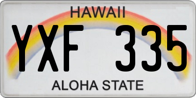 HI license plate YXF335