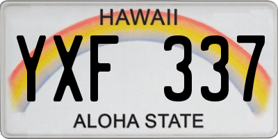 HI license plate YXF337