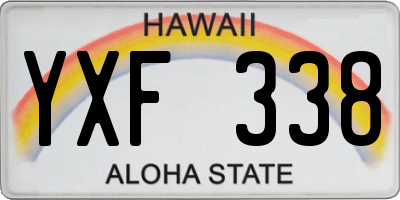 HI license plate YXF338