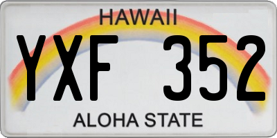 HI license plate YXF352