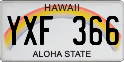 HI license plate YXF366