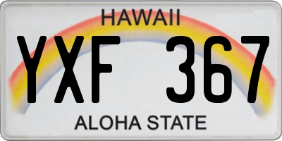 HI license plate YXF367